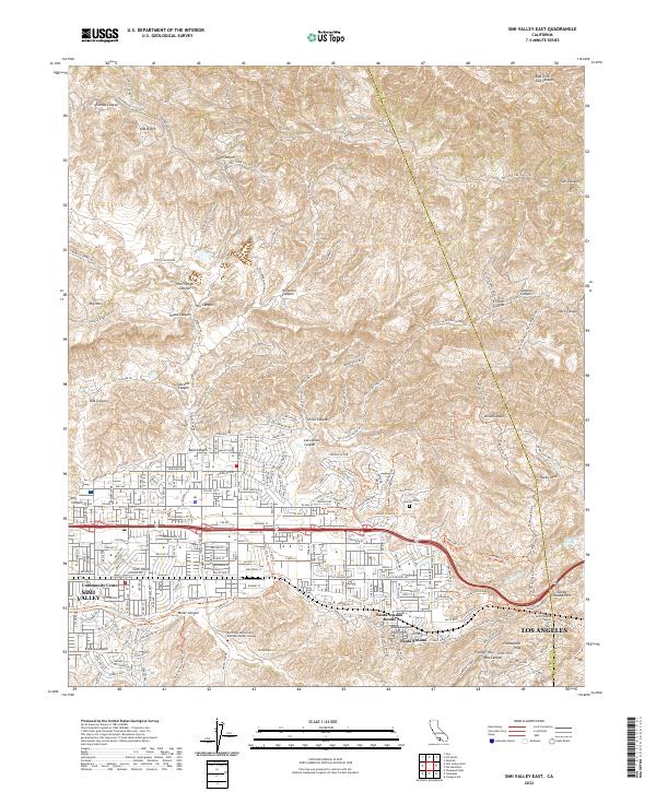 US Topo 7.5-minute map for Simi Valley East CA
