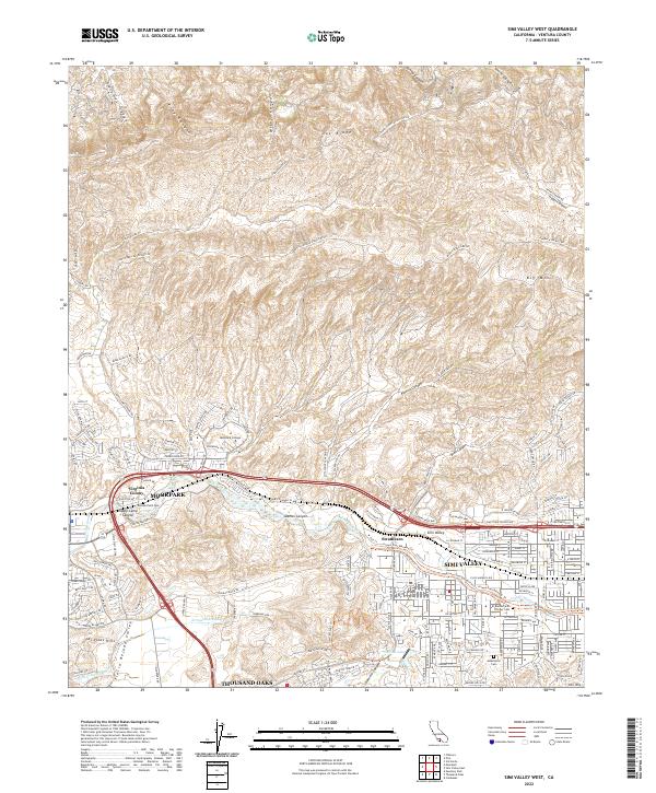 US Topo 7.5-minute map for Simi Valley West CA