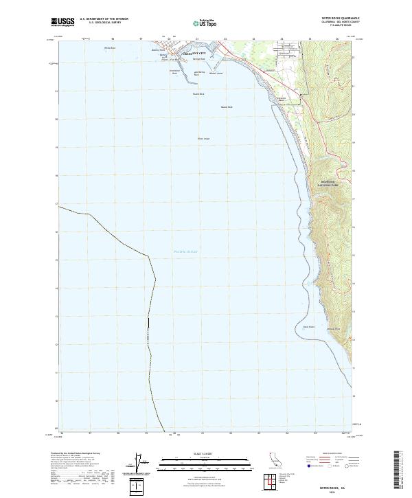 US Topo 7.5-minute map for Sister Rocks CA
