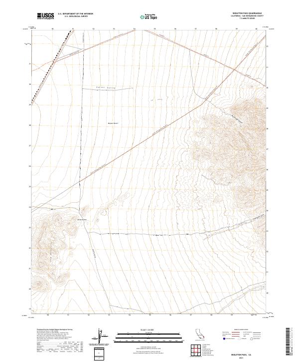 US Topo 7.5-minute map for Skeleton Pass CA