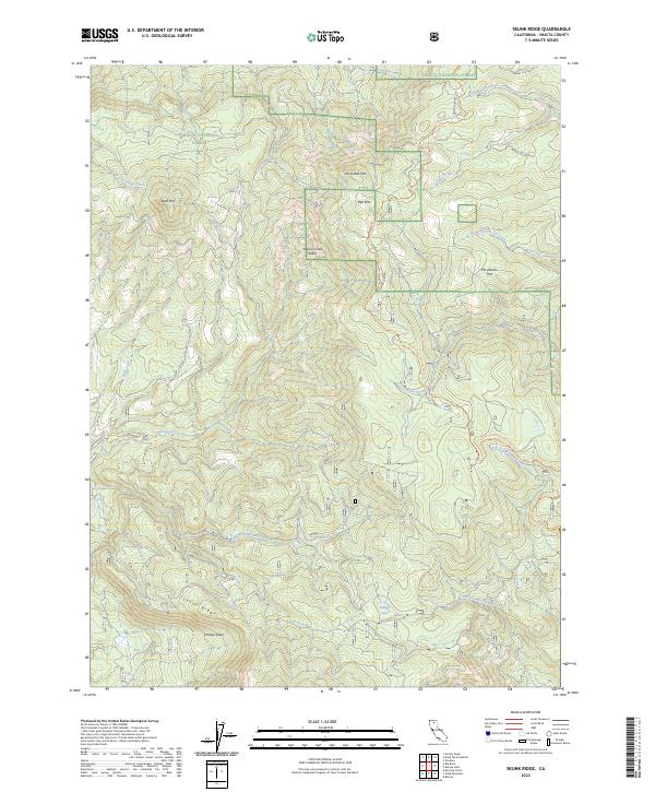 US Topo 7.5-minute map for Skunk Ridge CA