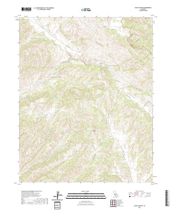 US Topo 7.5-minute map for Slack Canyon CA