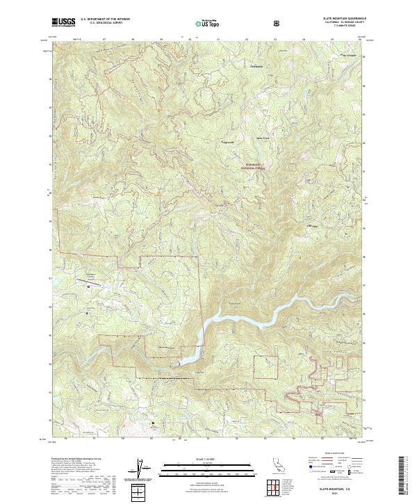 US Topo 7.5-minute map for Slate Mountain CA
