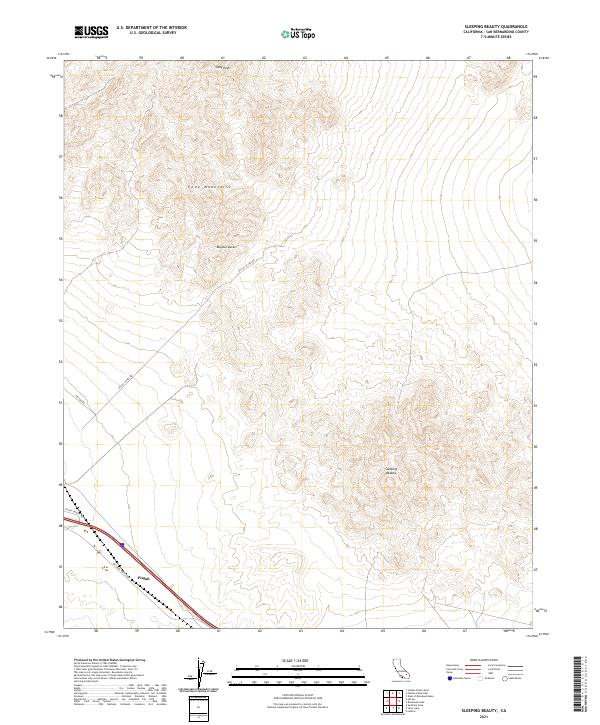 US Topo 7.5-minute map for Sleeping Beauty CA