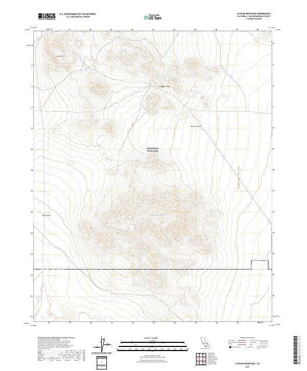 US Topo 7.5-minute map for Slocum Mountain CA