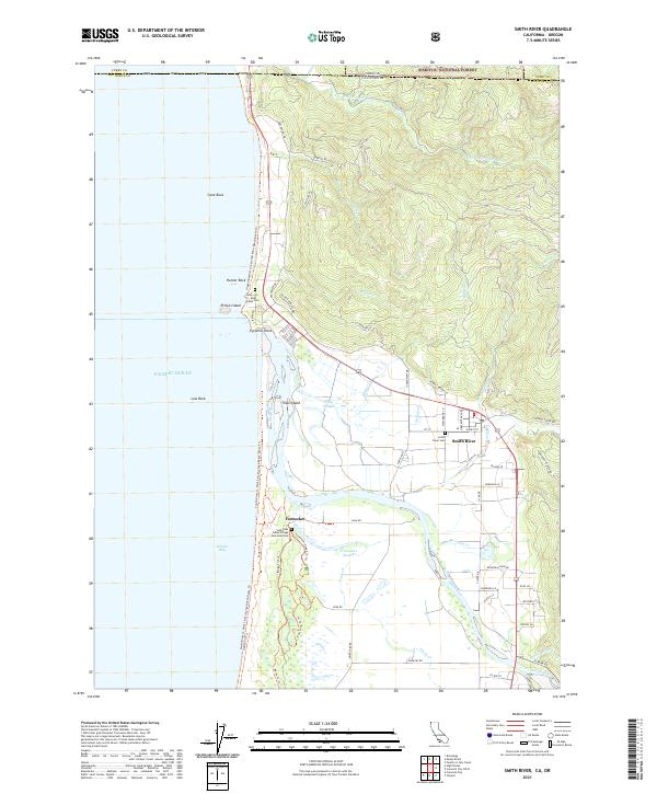 US Topo 7.5-minute map for Smith River CAOR