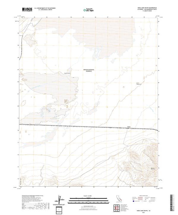 US Topo 7.5-minute map for Soda Lake South CA