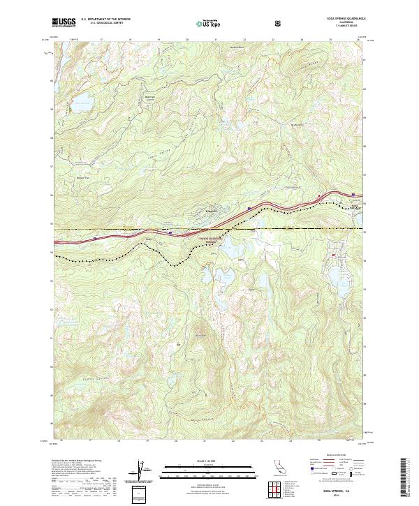 US Topo 7.5-minute map for Soda Springs CA