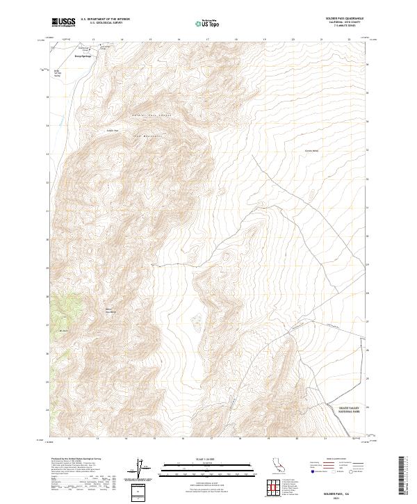 US Topo 7.5-minute map for Soldier Pass CA