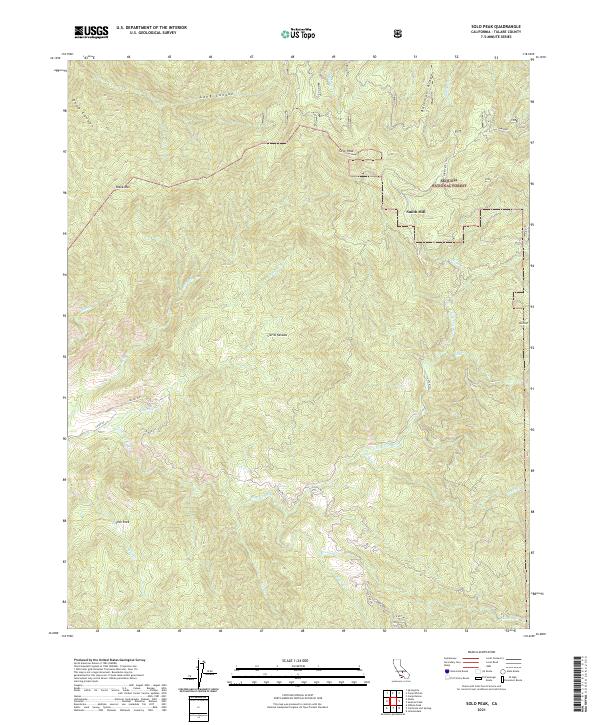 US Topo 7.5-minute map for Solo Peak CA