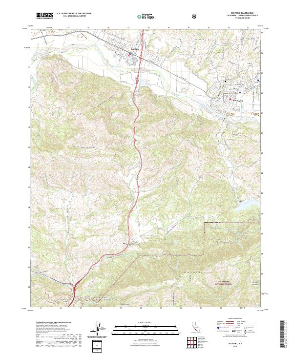 US Topo 7.5-minute map for Solvang CA