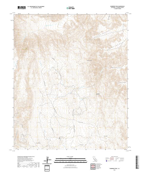 US Topo 7.5-minute map for Sombrero Peak CA