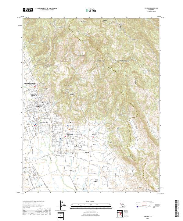US Topo 7.5-minute map for Sonoma CA