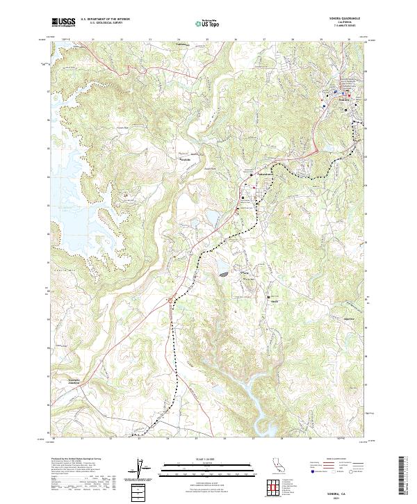 US Topo 7.5-minute map for Sonora CA