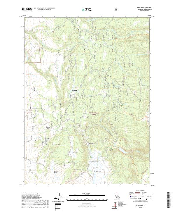 US Topo 7.5-minute map for Soup Creek CA