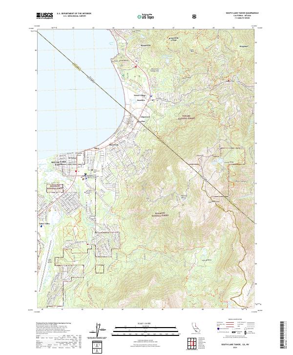 US Topo 7.5-minute map for South Lake Tahoe CANV