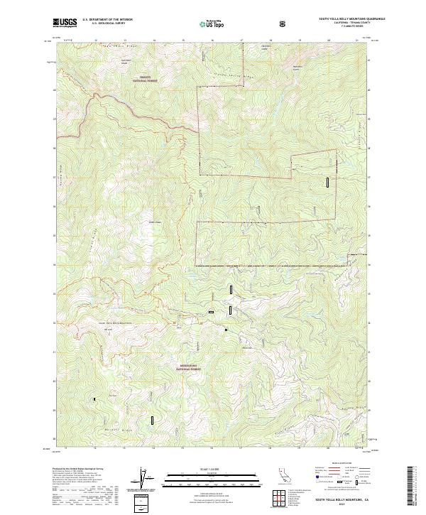 US Topo 7.5-minute map for South Yolla Bolly Mountains CA