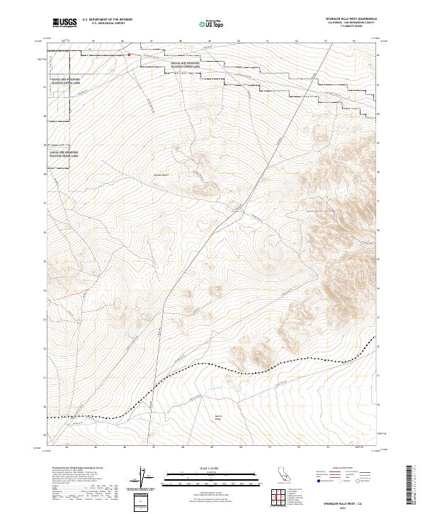 US Topo 7.5-minute map for Spangler Hills West CA