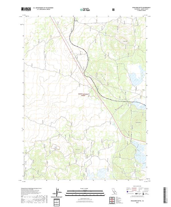 US Topo 7.5-minute map for Spaulding Butte CA