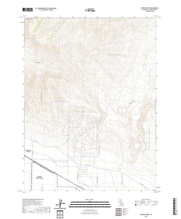 US Topo 7.5-minute map for Spencer Creek CA
