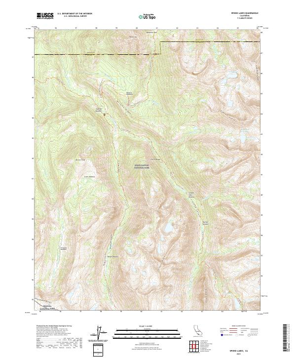 US Topo 7.5-minute map for Sphinx Lakes CA