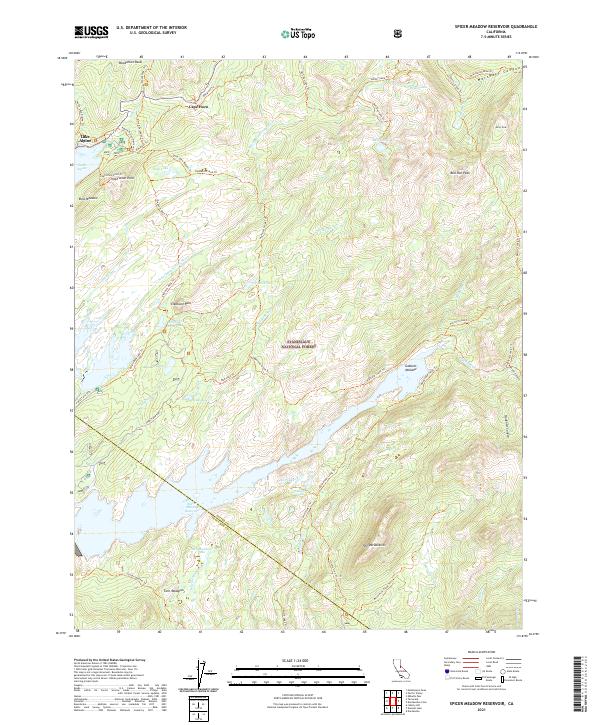 US Topo 7.5-minute map for Spicer Meadow Reservoir CA