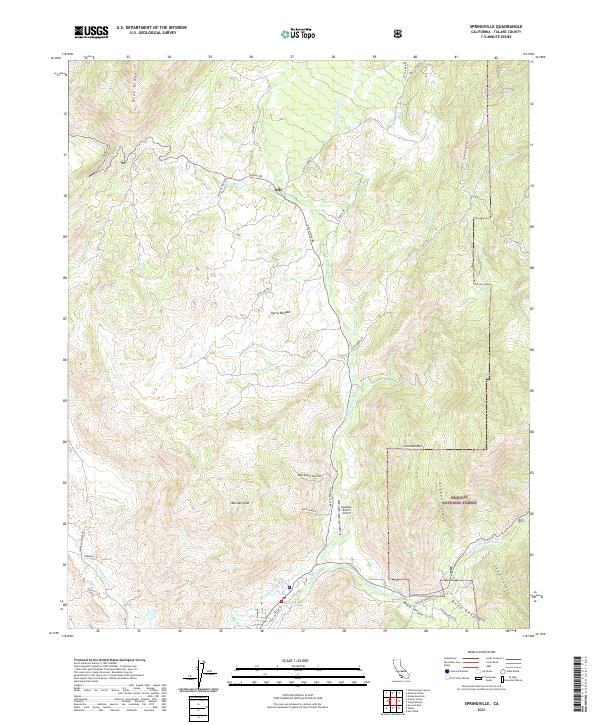 US Topo 7.5-minute map for Springville CA