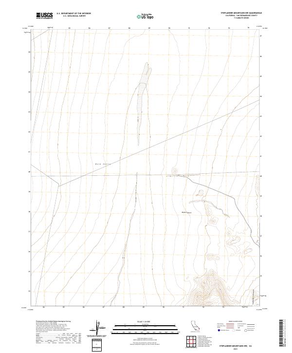US Topo 7.5-minute map for Stepladder Mountains NW CA