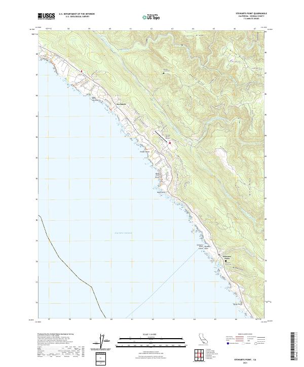 US Topo 7.5-minute map for Stewarts Point CA