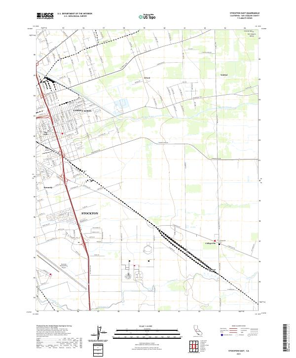 US Topo 7.5-minute map for Stockton East CA