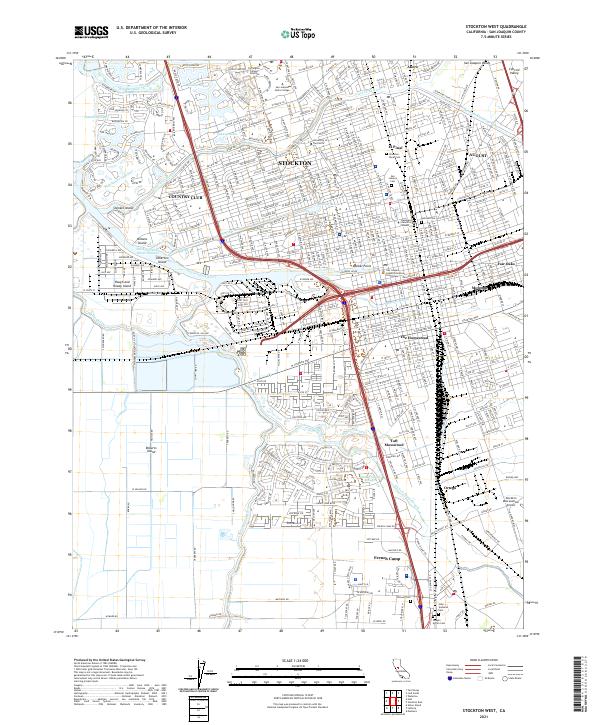 US Topo 7.5-minute map for Stockton West CA
