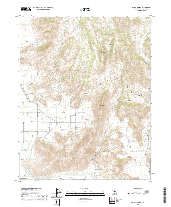 US Topo 7.5-minute map for Stokes Mountain CA
