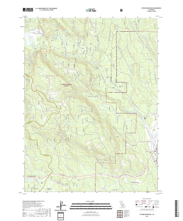 US Topo 7.5-minute map for Stover Mountain CA