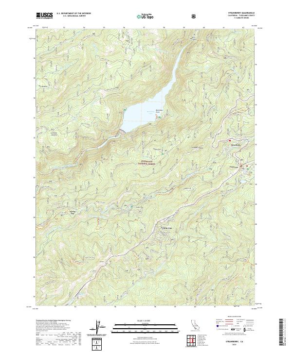US Topo 7.5-minute map for Strawberry CA