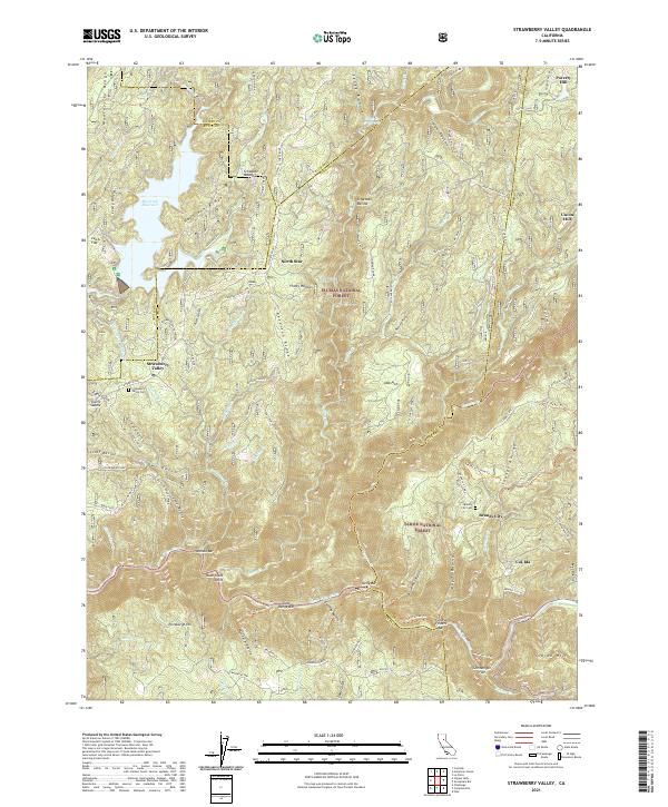 US Topo 7.5-minute map for Strawberry Valley CA