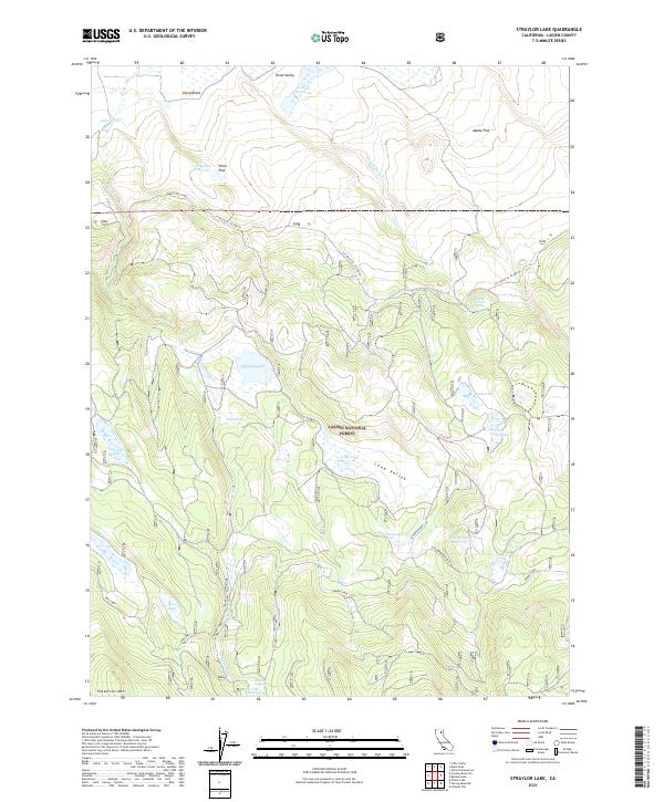 US Topo 7.5-minute map for Straylor Lake CA