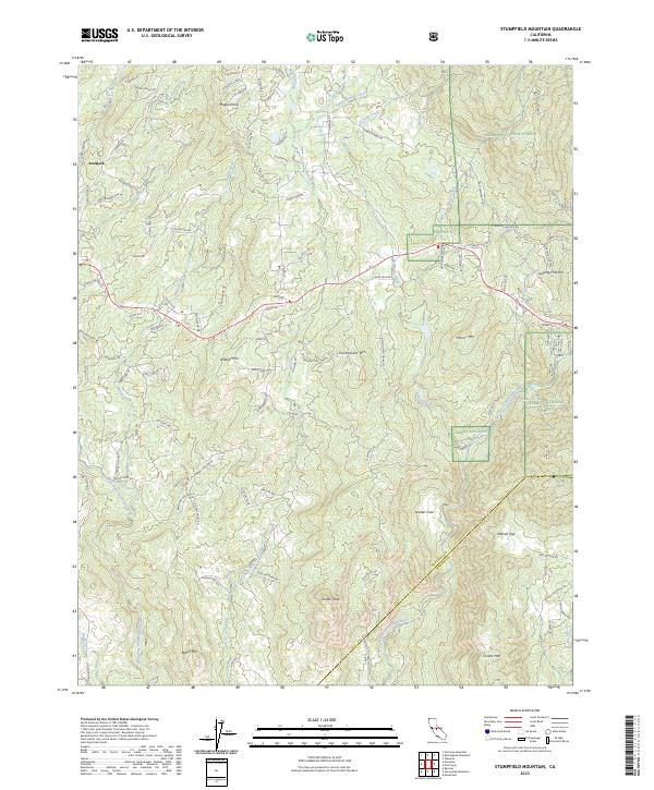 US Topo 7.5-minute map for Stumpfield Mountain CA