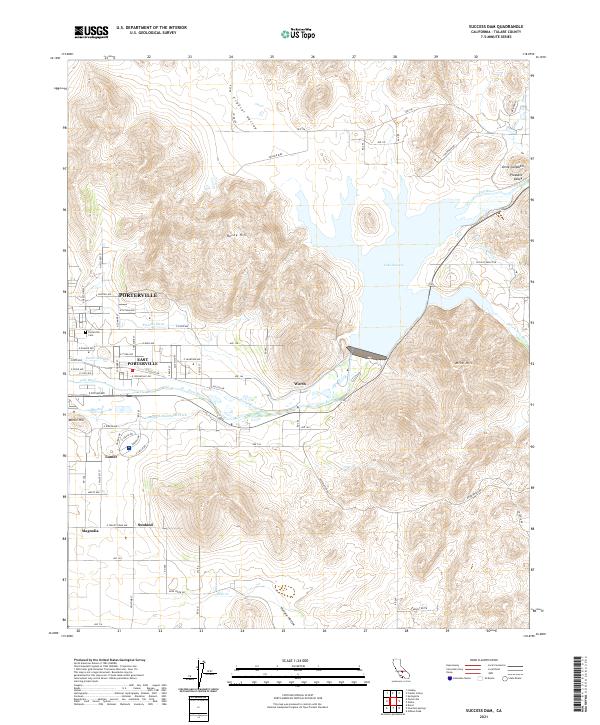 US Topo 7.5-minute map for Success Dam CA