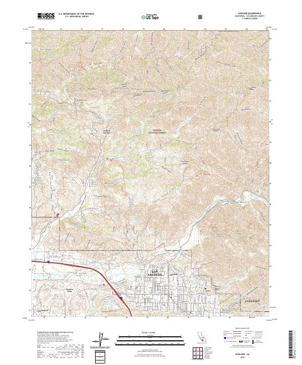 US Topo 7.5-minute map for Sunland CA
