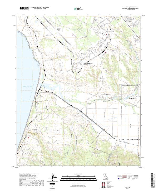 US Topo 7.5-minute map for Surf CA