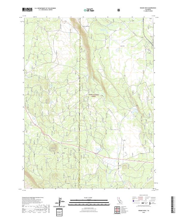 US Topo 7.5-minute map for Swains Hole CA