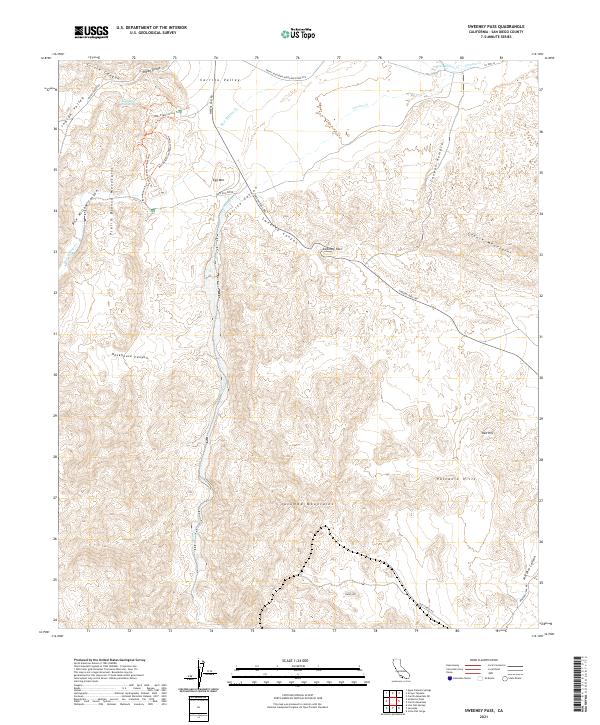 US Topo 7.5-minute map for Sweeney Pass CA