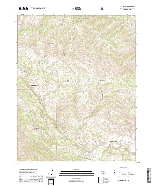 US Topo 7.5-minute map for Sycamore Flat CA