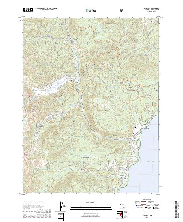 US Topo 7.5-minute map for Tahoe City CA