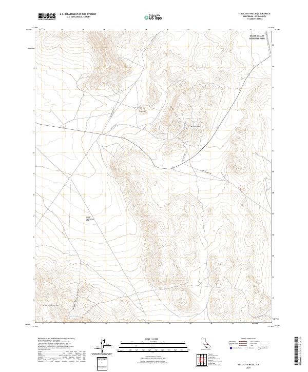 US Topo 7.5-minute map for Talc City Hills CA
