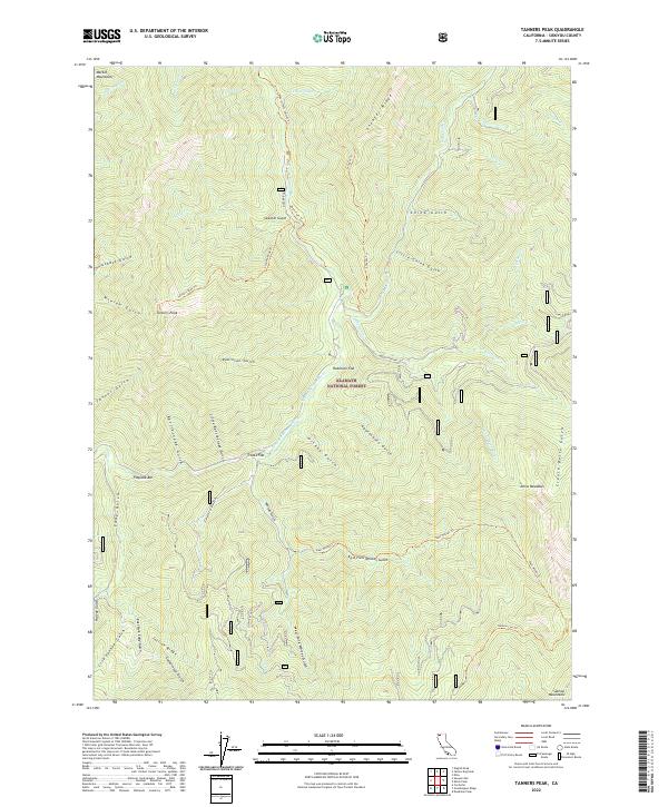 US Topo 7.5-minute map for Tanners Peak CA