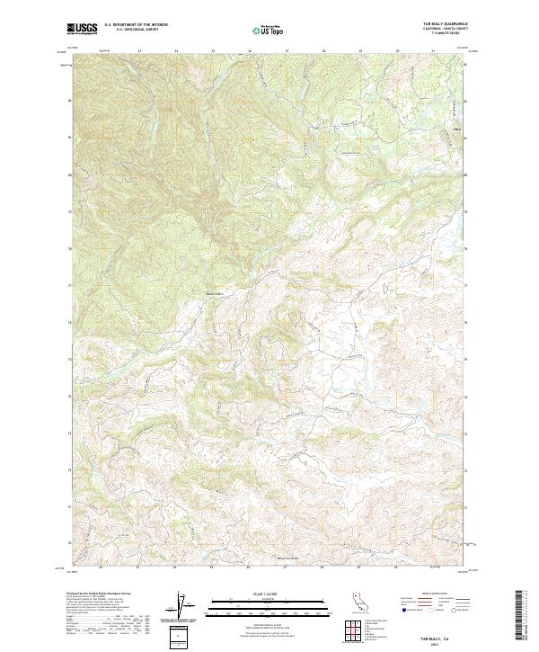 US Topo 7.5-minute map for Tar Bully CA