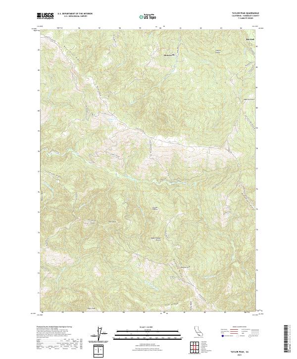 US Topo 7.5-minute map for Taylor Peak CA