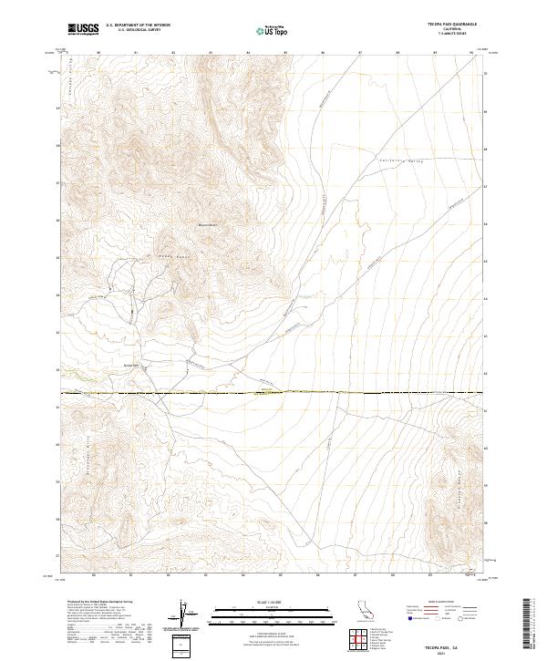 US Topo 7.5-minute map for Tecopa Pass CA