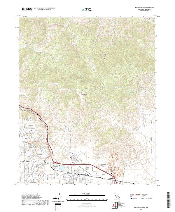 US Topo 7.5-minute map for Tehachapi North CA
